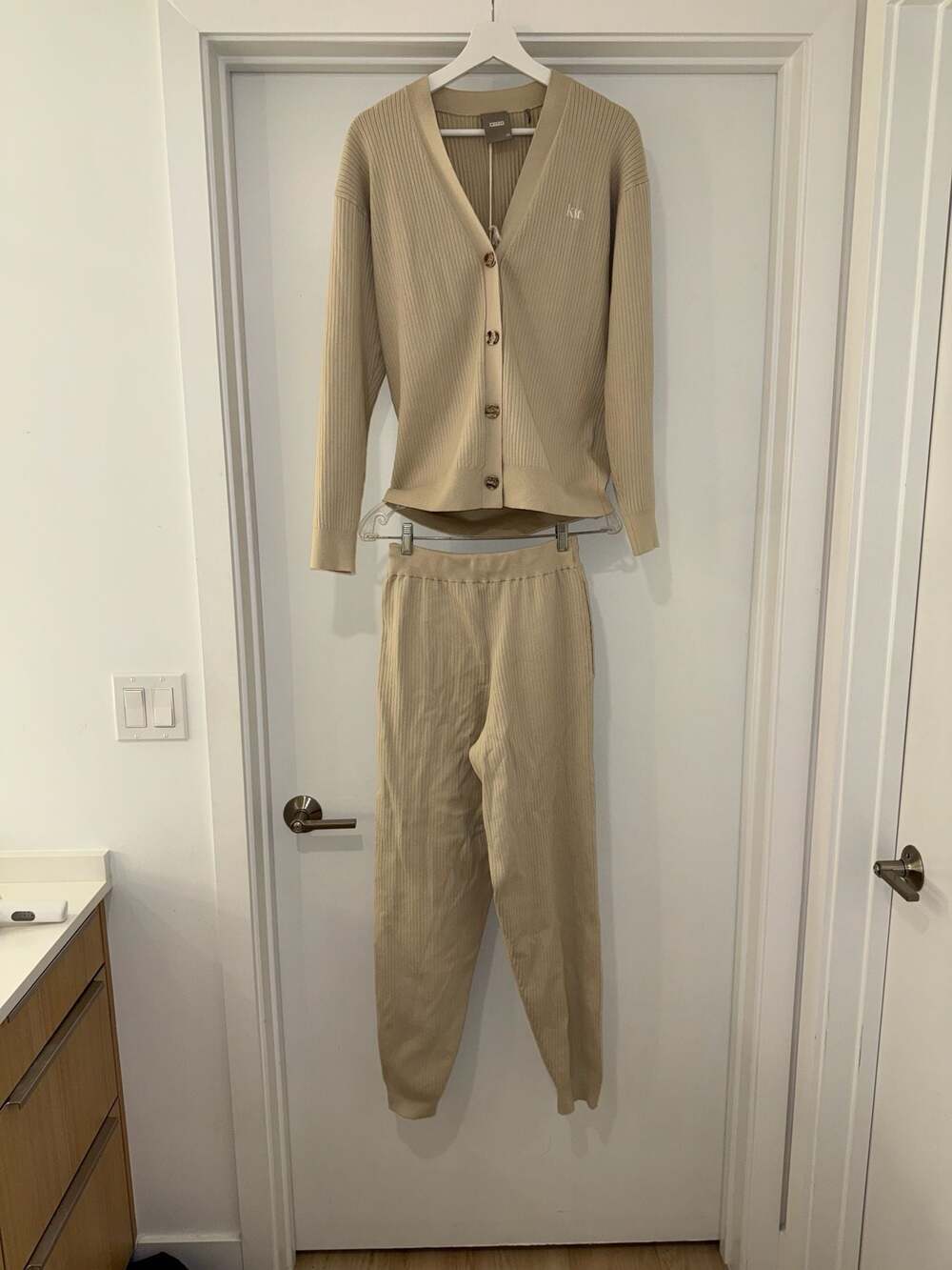 Kith Women Gemma Ribbed Cardigan and Pant Set Veil